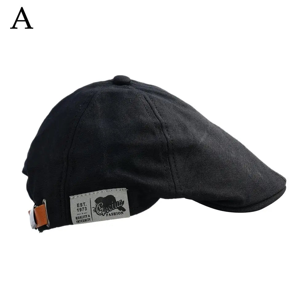 Retro fashion hat can be worn front or back duckbill cap women's khaki newsboy cap trendy beret women's painter's hat Peaceful Pleasures Health and Wellness black