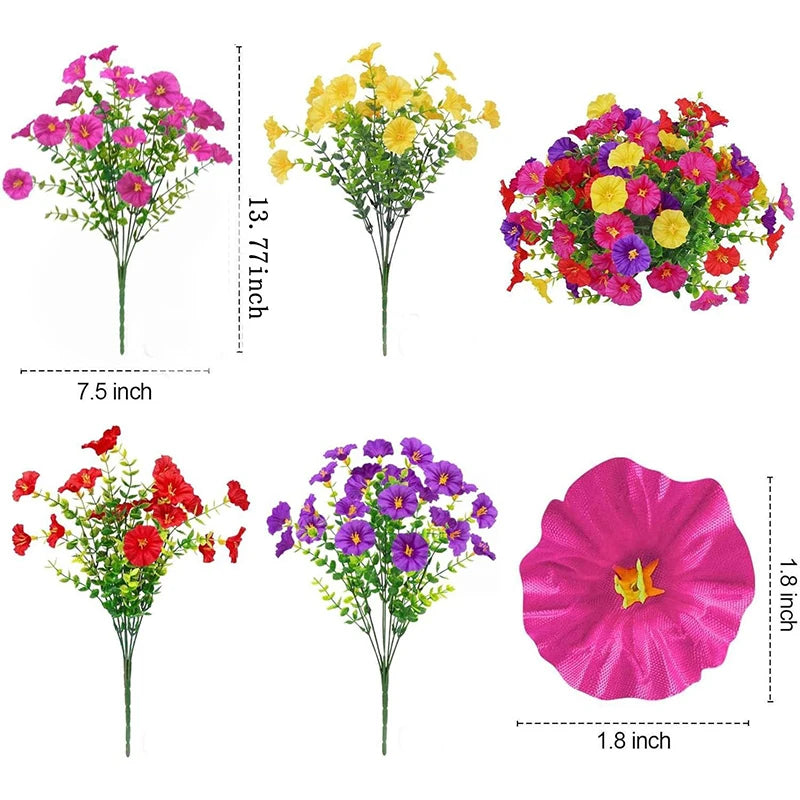 35CM Silk Morning Glory Artificial Flower | UV-Protected Decor