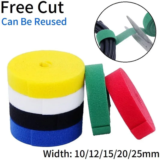 2/10M Cable Ties Reusable Loop Bundle Self Adhesive Fastener DIY Accessories Nylon Strap Organizer Clip Wire Holder Management Peaceful Pleasures Health and Wellness