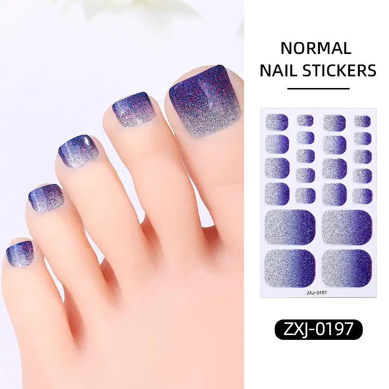Glitter Toenail Polish Strips – Self-Adhesive Nail Wraps Nail Care Peaceful Pleasures Health and Wellness L