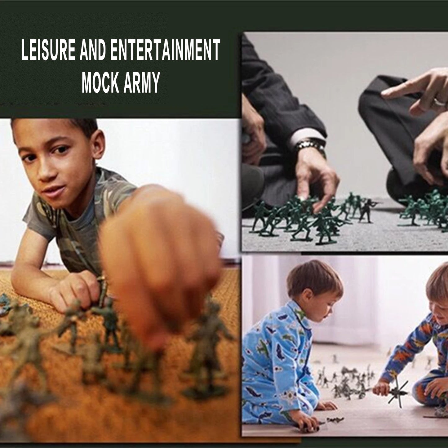 Military Battle Group Bucket 3 Colors Optional Toy Army Soldiers in 12 Designs for Kids Boys and Girls Peaceful Pleasures Health and Wellness