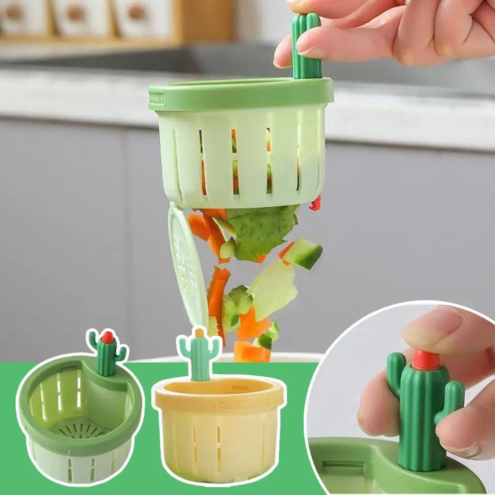 1／２pcs Cactus Sink Drain Strainer Press Automatic Dumping Basket Multi-functional Use Filter Net for Tub Kitchen Waste Collector Peaceful Pleasures Health and Wellness