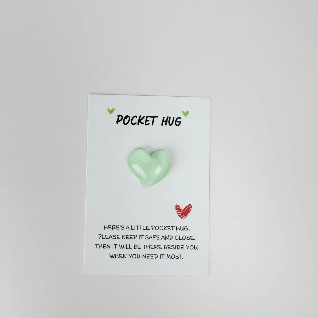 Love Card Christmas Gift Pocket Hug Embrace Love Pocket Cute Little Heart Pocket Hug Decorated Pocket Hug Encouragement Card New Peaceful Pleasures Health and Wellness green