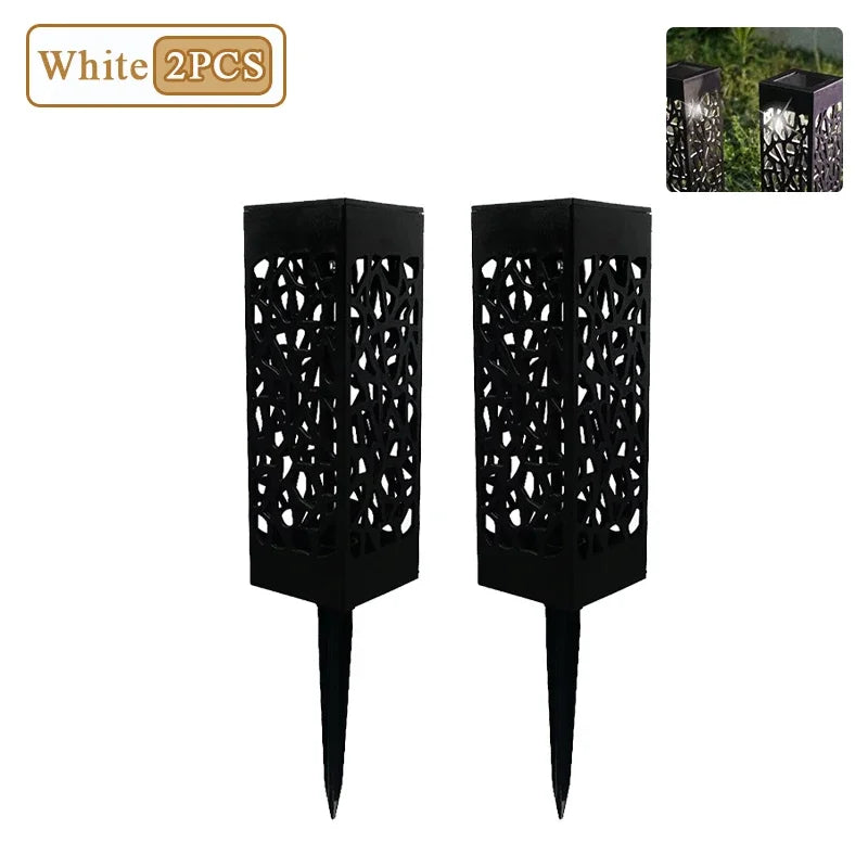 Solar Garden Pathway Lights – Waterproof LED Hollow Pattern (1–8 Pack)