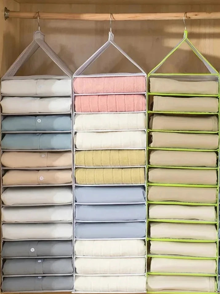 Hanging Wardrobe Clothing Storage Bag Jeans Shirt Storage Rack Hanging Closet Storage Bag Foldable Clothes Organizer bedroom Peaceful Pleasures Health and Wellness 1grey 1green 1white
