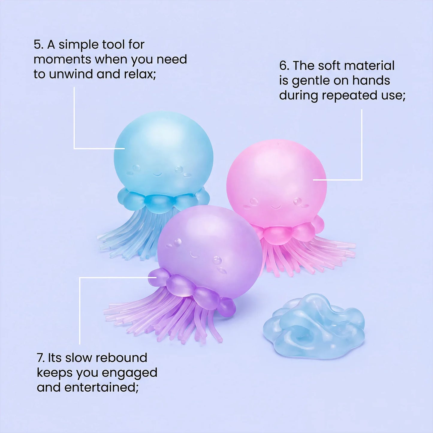 Jellyfish Squeeze Toy | Soft TPR Sensory Fidget Squish Ball