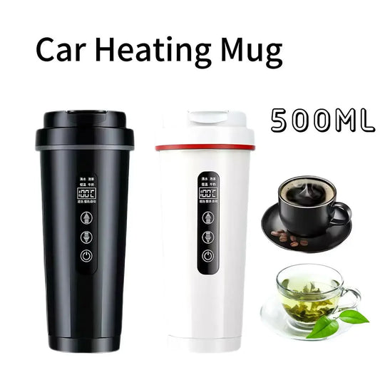 Car Electric Kettle 12V/24V Universal Car Truck Insulated Heating Cup Current Unrestricted Anti-Dry Burning Travel Water Heater Peaceful Pleasures Health and Wellness