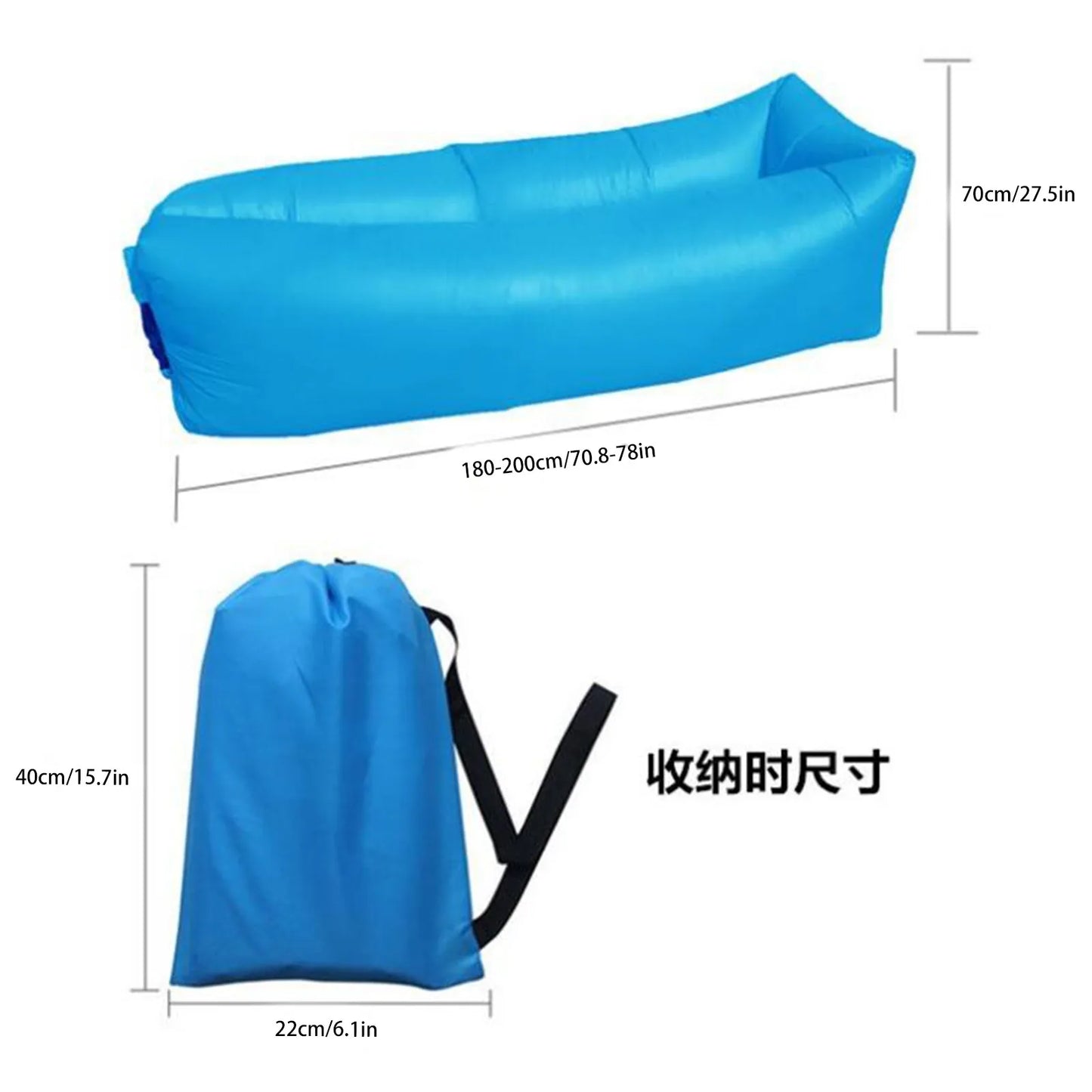 Outdoor Air Lazy Inflatable Sofa Bag Portable Camping Sofa Air Sleeping Bag Lunch Break Mattress Music Festival Concert Recliner Peaceful Pleasures Health and Wellness