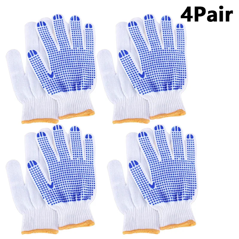 Non-Slip Rubber Dot Gloves Safety Protection Work Glove Home Gardening Mechanics Painter Essential Gloves Peaceful Pleasures Health and Wellness 4Pair