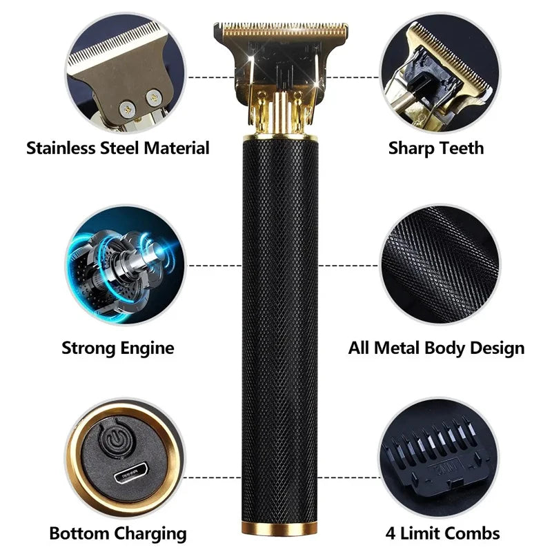 Professional T9 Hair Clipper For Mens USB Fast Rechargeable Beard Care Tools Provide Comfortable Precise Shaving Hair Trimmer Peaceful Pleasures Health and Wellness