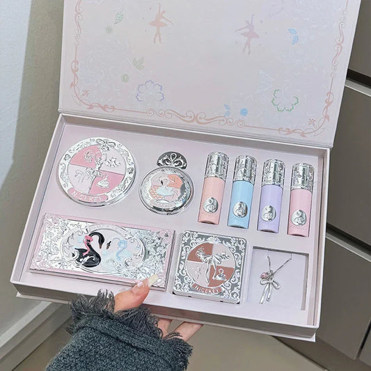 NICEKEY Pink Ballet 9-Piece Makeup Set with Necklace Gift Makeup Gift Set Oasis Select Makeup Kits