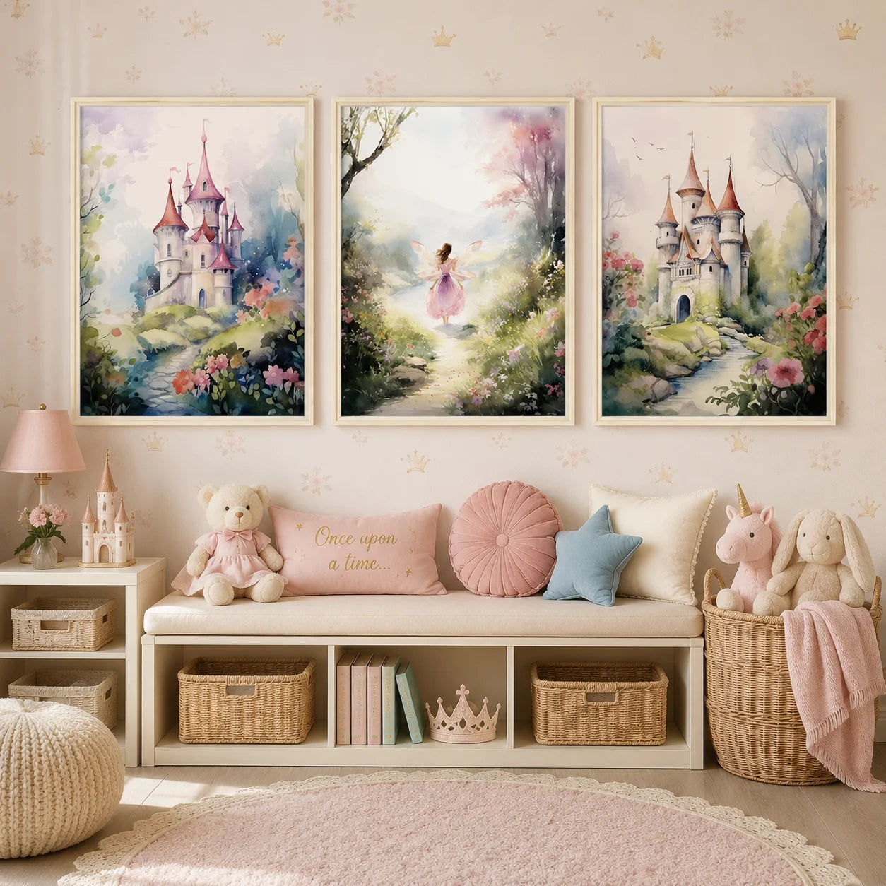 Nordic Dreamy Castle Canvas Wall Art for Kids Nursery Decor Canvas Wall Art Peaceful Pleasures Health and Wellness