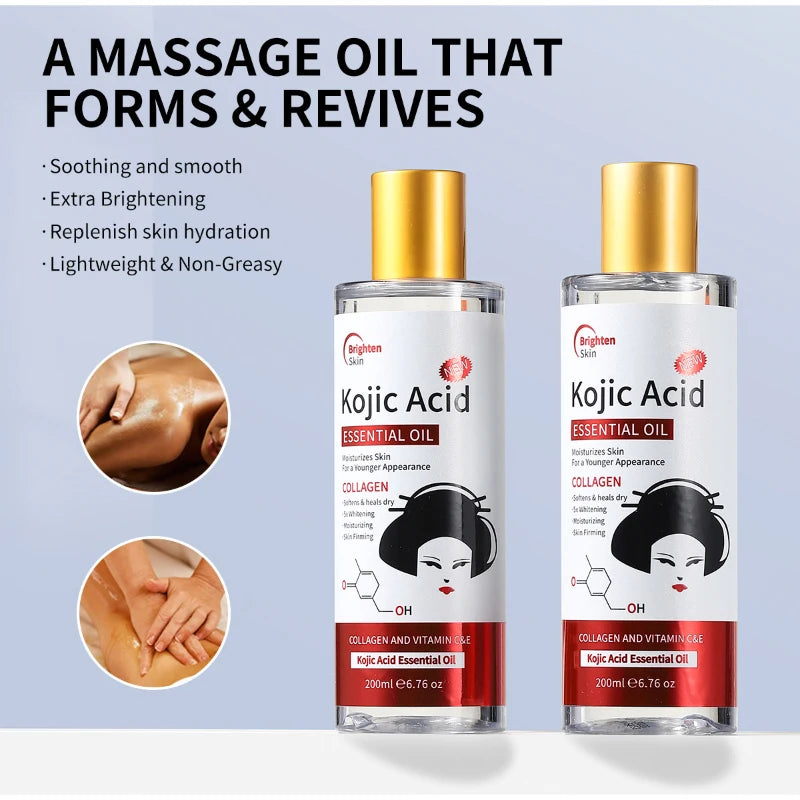 Ginger Massage Oil Relaxing Body Serum Deeply Moisturizes Nourishes Skin For All Skin Types Gua Sha Kojic Acid Essential Oil Peaceful Pleasures Health and Wellness