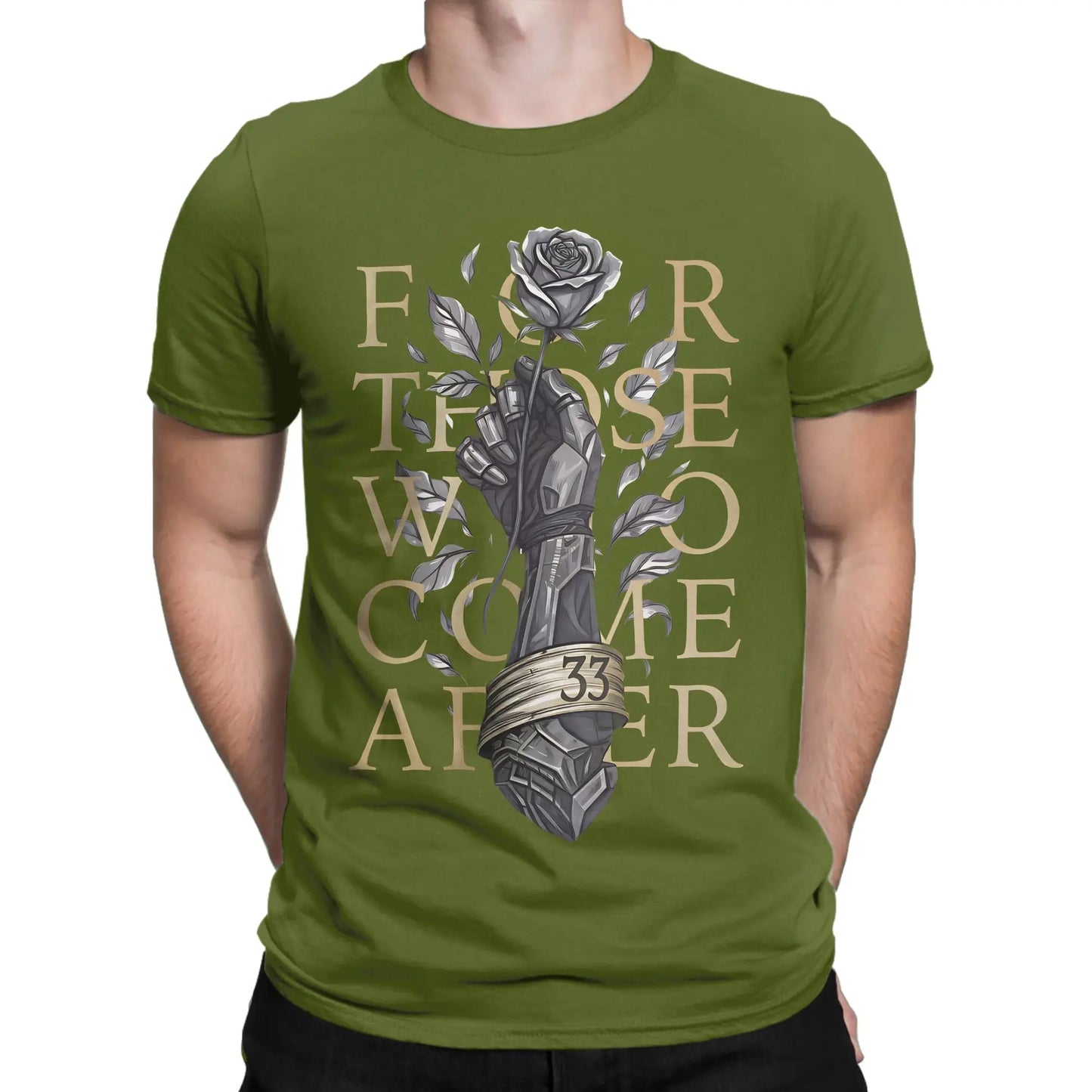 Clair Obscur Expedition 33 T Shirt Summer Novelty T-Shirts Men 100 Cotton O Neck Plus Size 5XL Short Sleeve Classic Tops Peaceful Pleasures Health and Wellness army green XXL