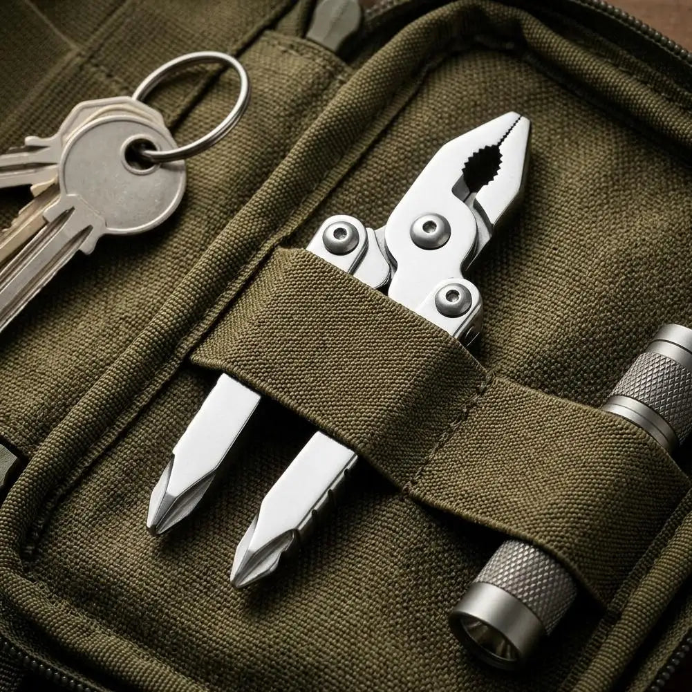 Mini Folding Pliers Screwdriver Combination Kit Outdoor Multifunction Tool Screwdriver Wire Cutter For Outdoor Camping Fishing Peaceful Pleasures Health and Wellness