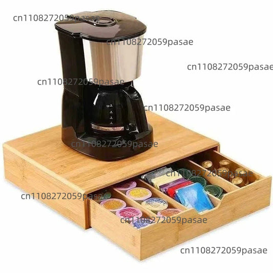 Bamboo Coffee & Tea Capsule Storage Box | Multi-Grid Organizer Capsule Storage Organizer Oasis Select