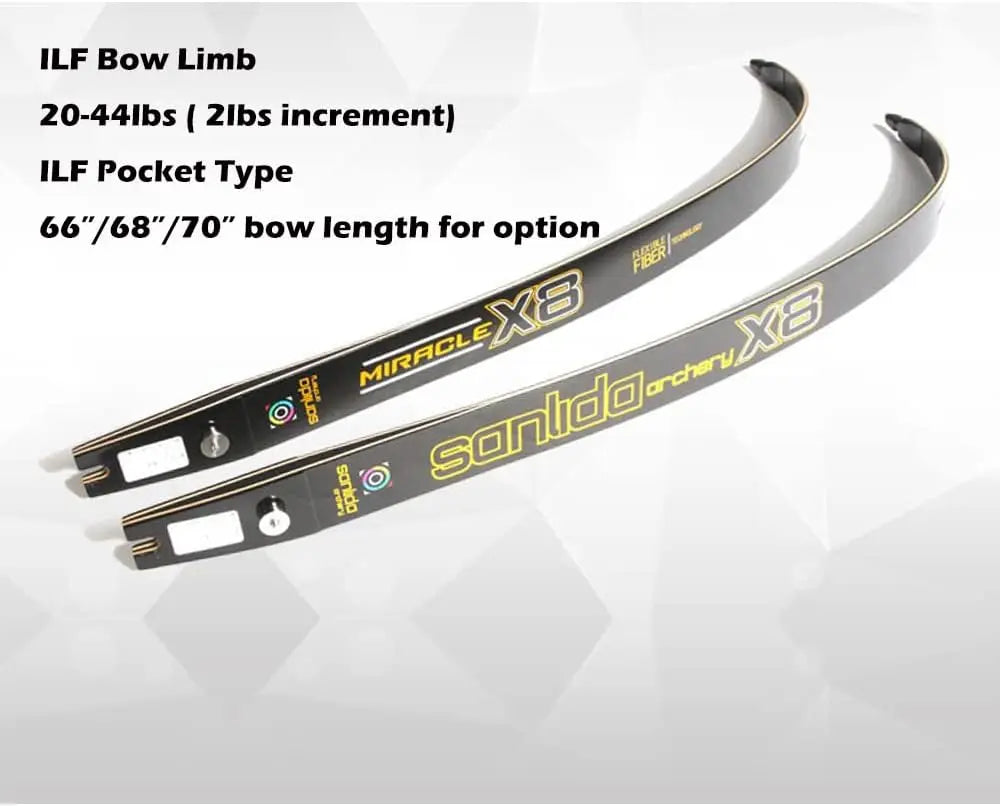 Sanlida Bow Limb Archery Miracle X8 X9 X10 ILF Limbs 14-46 LBS 66 68