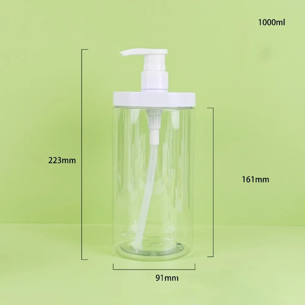 Large caliber Laundry detergent packaging press bottle 500/1000ml Refillable square clear foam pump Shower Soap bottle container Peaceful Pleasures Health and Wellness