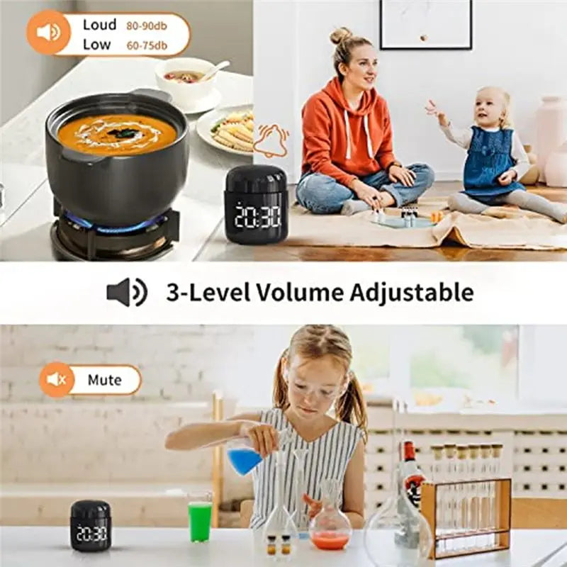 A36T-Large LED Display Countdown Countup Digital Kitchen Timer, Volume Adjustable Timer For Cooking, Student Time Management Peaceful Pleasures Health and Wellness