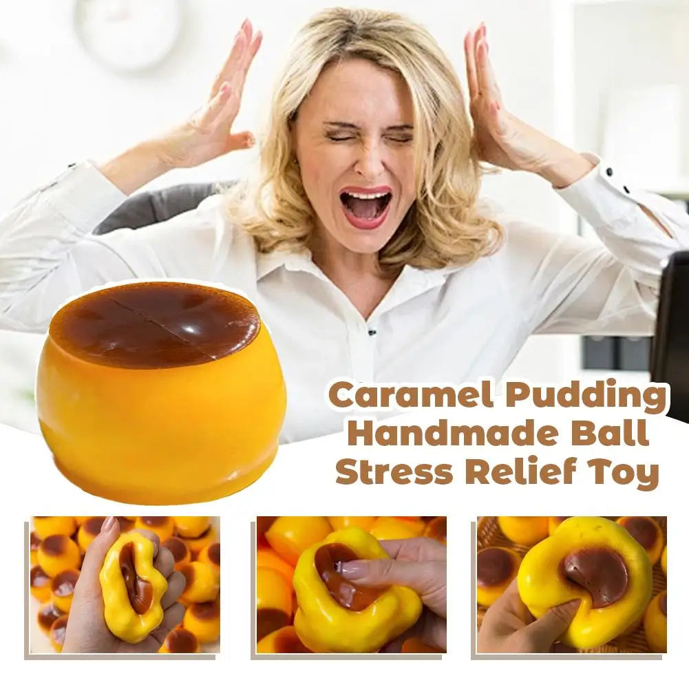 Caramel Pudding Squishy Squeeze Toy | Slow Rebound Fidget Ball