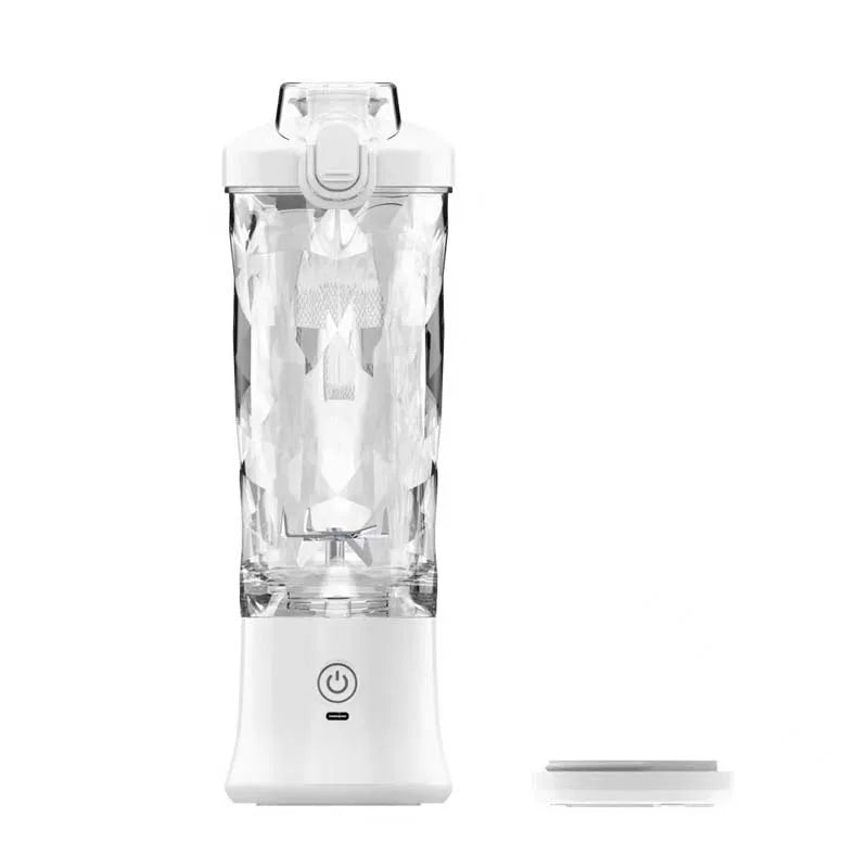 Portable Blender 600ML Electric Juicer Fruit Mixers 4000mAh USB Rechargeable Smoothie Mini Blender Personal Juicer Peaceful Pleasures Health and Wellness WHITE