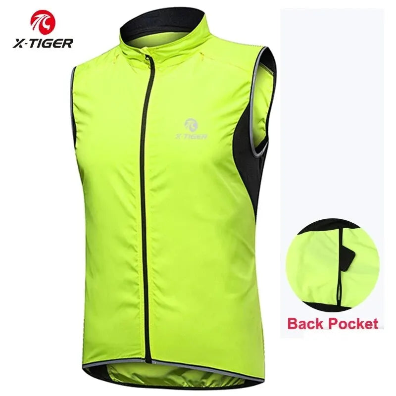 X-TIGER Cycling Vest – Windproof, Reflective & UV Protection