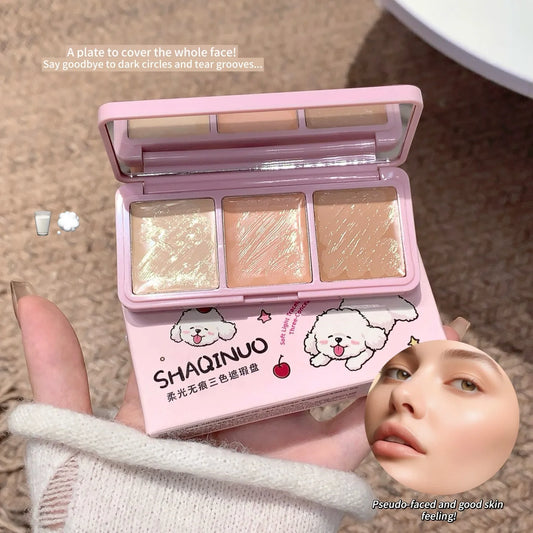 Soft Light Seamless Tri-Color Concealer: Natural Matte Finish for Acne Scars, Long-Lasting Coverage & Brightening Makeup Peaceful Pleasures Health and Wellness