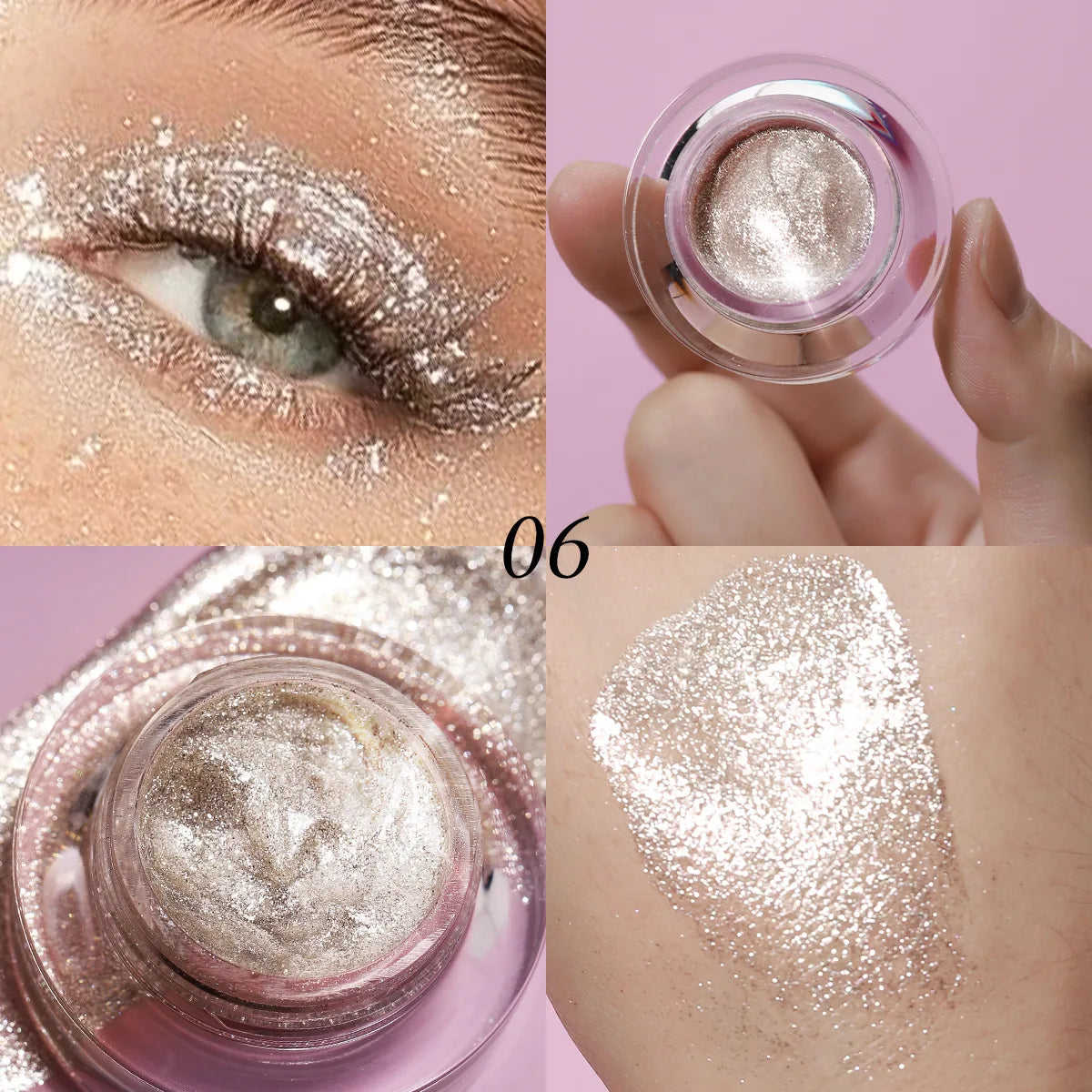 Glitter Gel Eyeshadow | Smokey Shimmer & Pearlescent Finish