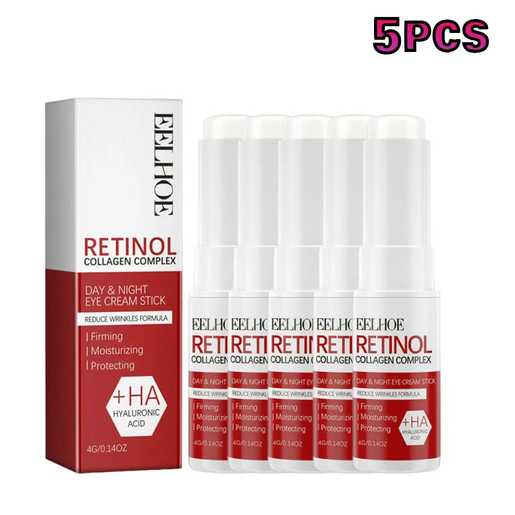 Retinol Eye Cream Stick Removing Dark Circles Under the Eyes Remove Eye Bags Moisturizing Firming Skin Eyes Care Peaceful Pleasures Health and Wellness 5pcs