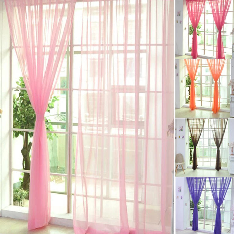 Transparent Window Gauze Solid Color Wedding Glass Gauze Household Products Light Luxury Style Easy To Install Curtains Peaceful Pleasures Health and Wellness