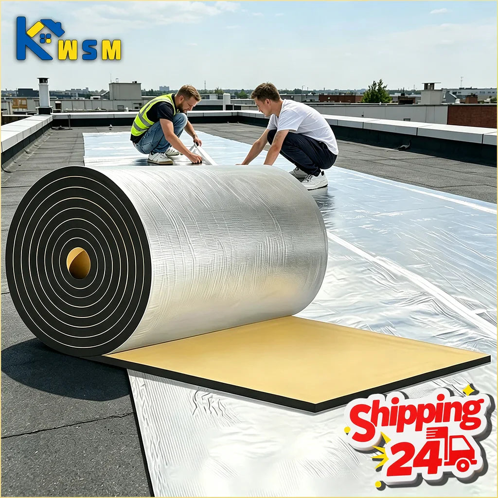 10MM NBR Foam Thermal & Sound Insulation Mat Roll 500x2000mm