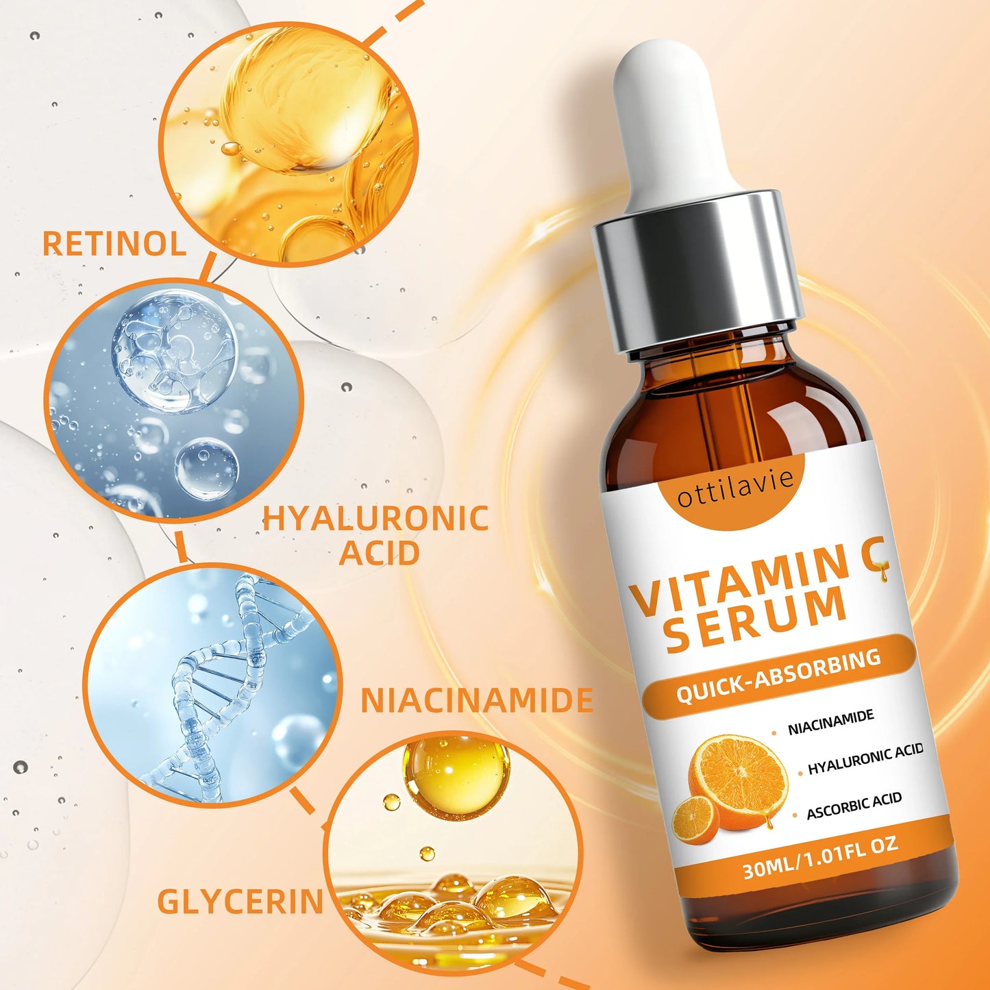Ottilavie Vitamin C Face Serum 2-Pack – Firming & Moisturizing