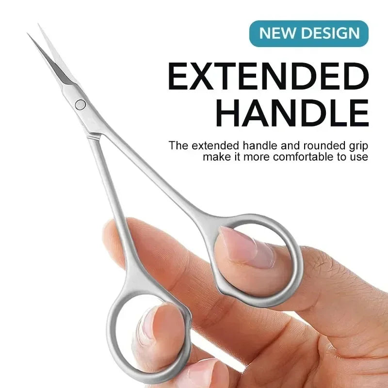 Curved Stainless Steel Cuticle Scissors | Nail Art Clipper