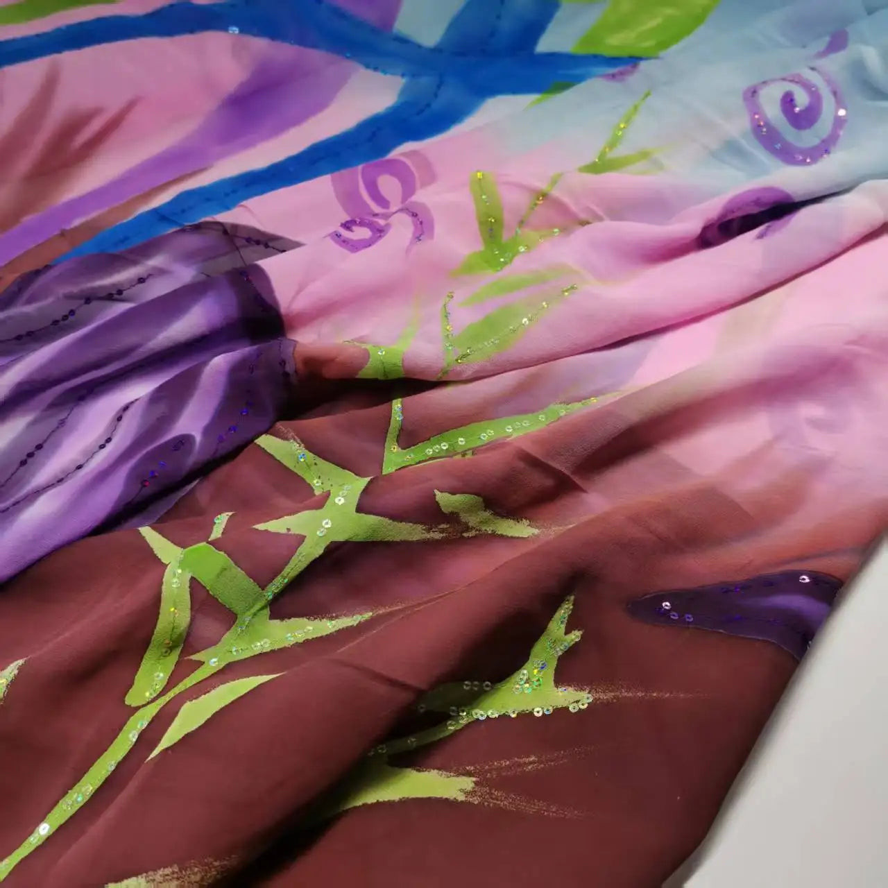 100% Silk Georgette Sequin Fabric | Saree Hijab Dress DIY