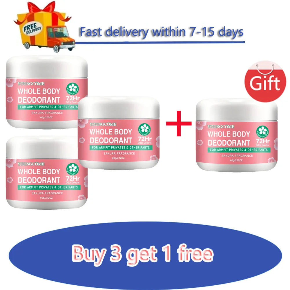 YOUNGCOME Aluminum-Free Body Deodorant Stick – 72H Freshness