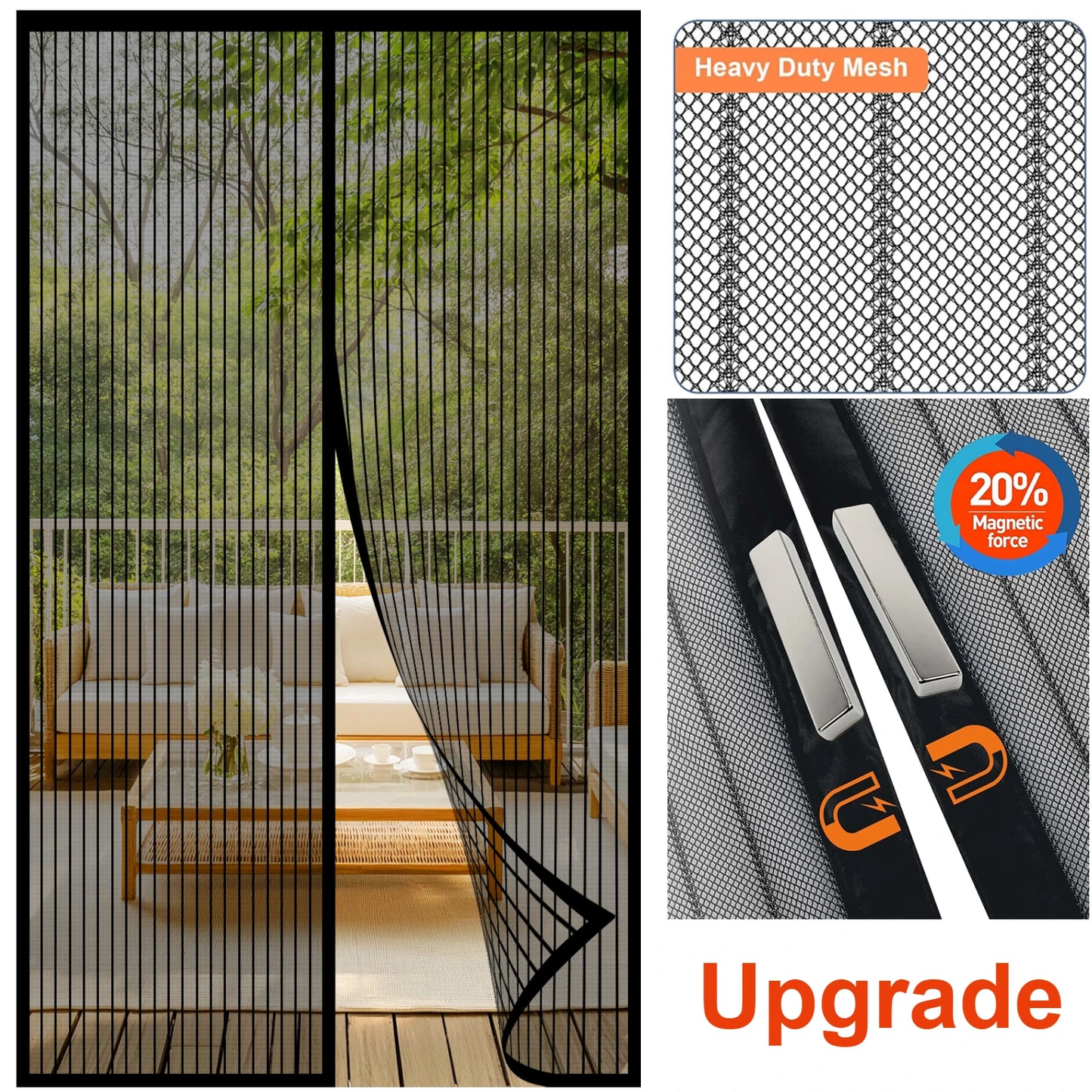 Magnetic Screen Door Curtain 100x210cm – Auto-Close Bug Net