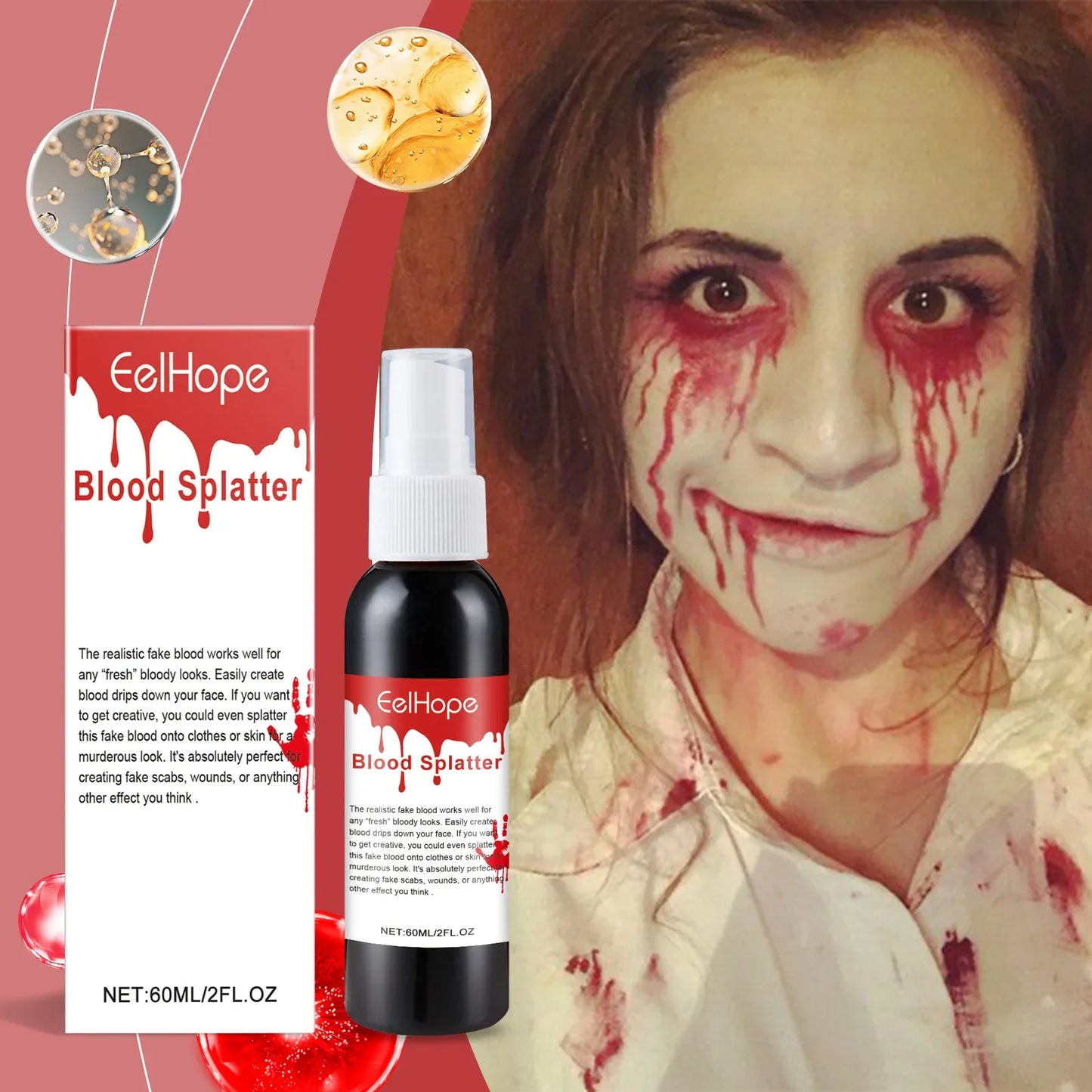 Halloween Fake Blood Spray – Zombie Vampire Wound Makeup