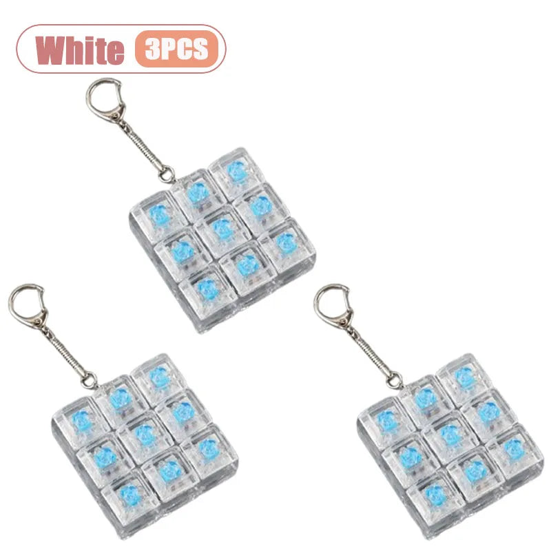 9-Key Mechanical Switch Tester Keychain Fidget Toy | 1–20 Pack