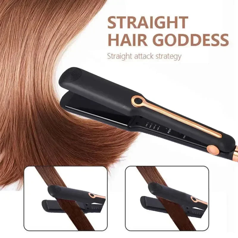 URGGU Ceramic Flat Iron Wide Plate Hair Straightener & Curler