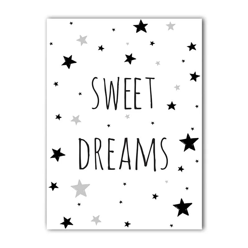 Black White Moon Star Nursery Canvas Wall Art – Kids Room Nursery Canvas Print Peaceful Pleasures Health and Wellness 03 50x70cm NoFrame China Mainland