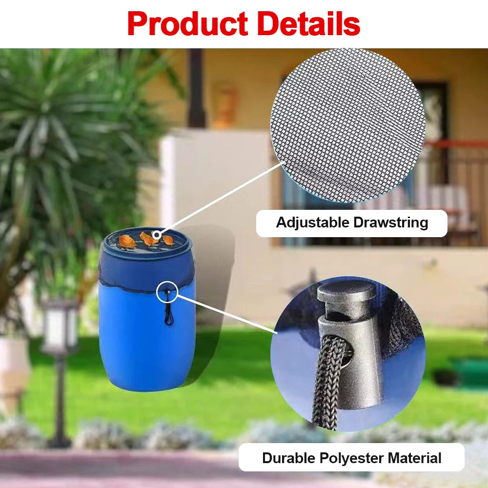 Mesh Cover Netting for Rain Barrels Water Collection Bucket Raindrop Harvesting Tools Anti-Mosquito Water Protection Home Garden Peaceful Pleasures Health and Wellness