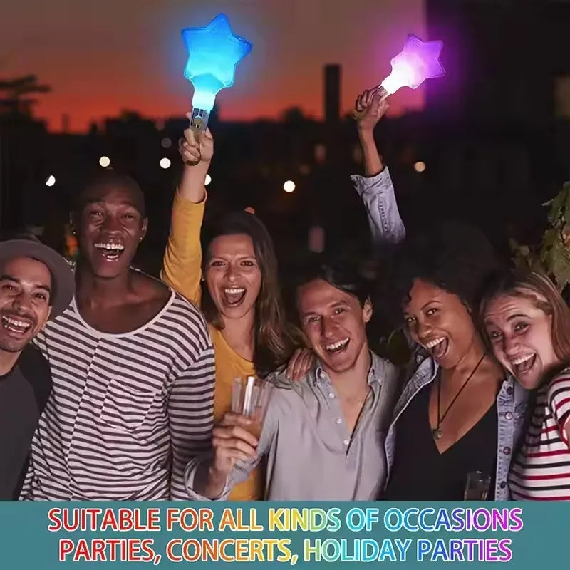 Glow Stick Star & Heart Light-Up Wand | Party Concert Baton