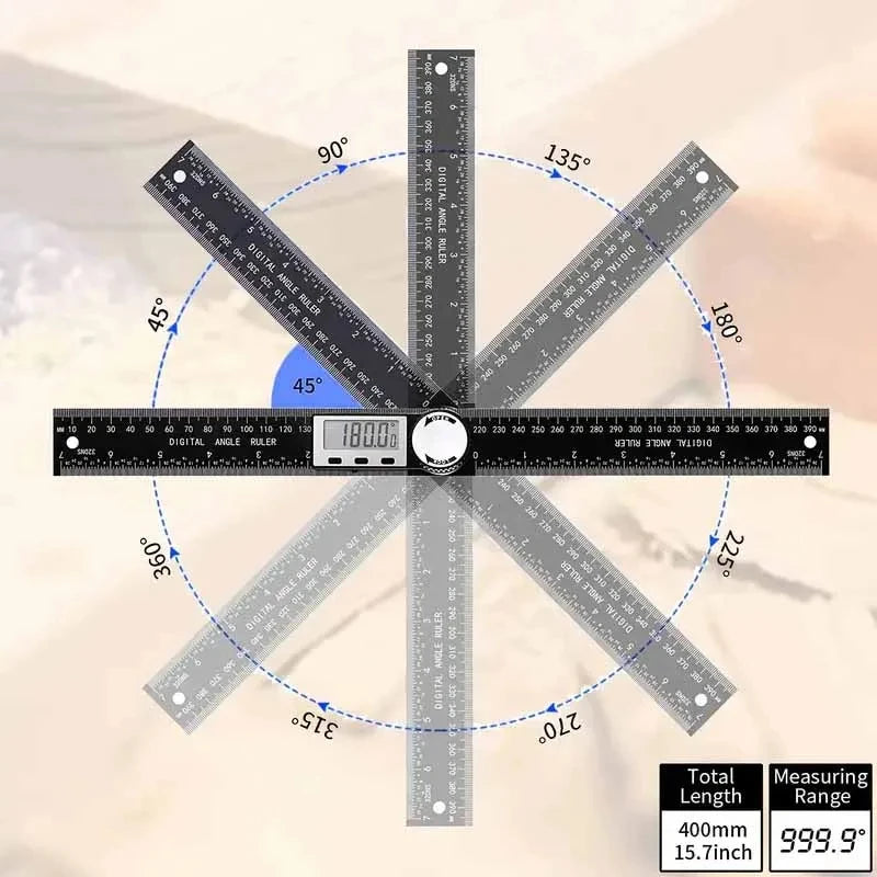 HOMEFISH 1 PC 2 in 1 Digital Angle Detector Scale Suitable for Woodworking Measurement Tools High Accuracy Mutifunction Tools Peaceful Pleasures Health and Wellness