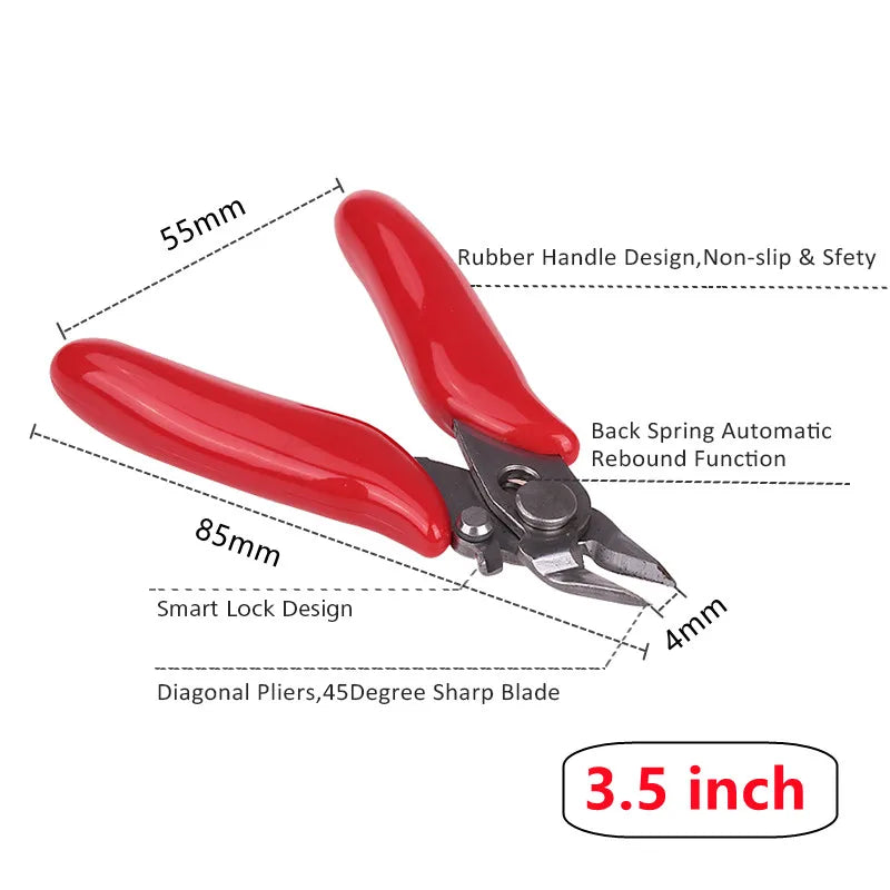 3.5/5 inch Wire Cable Cutter Multi-Functional Electrical Mini Cutting Plier Side Snips Flush Pliers Diagonal Cutting Pliers Tool Peaceful Pleasures Health and Wellness