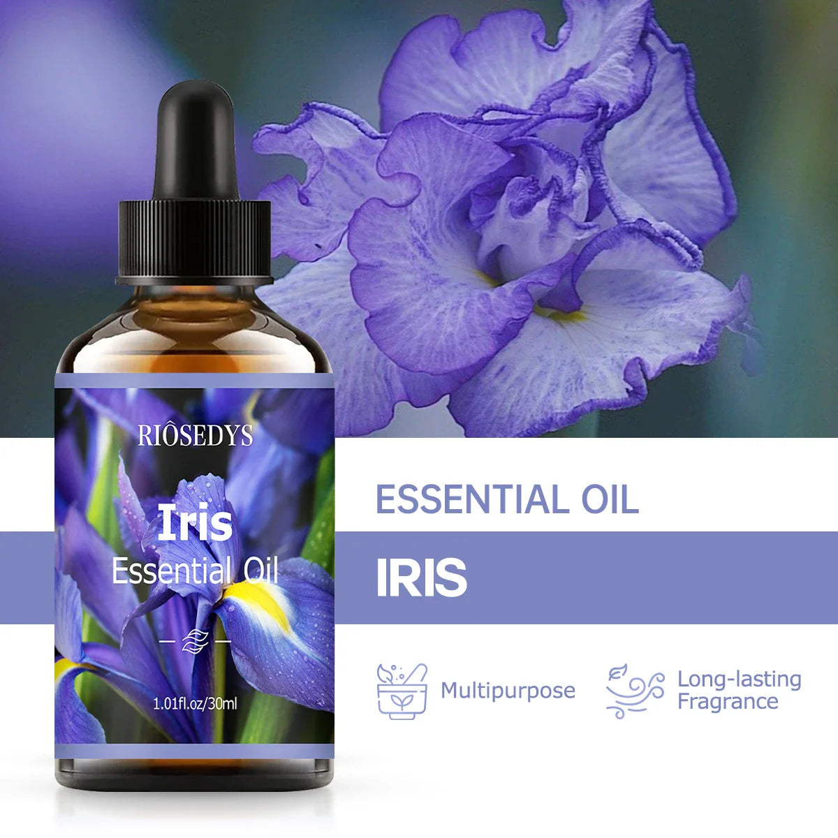 RIÔSEDYS Iris Essential Oil – Massage, Hair Care & Diffuser