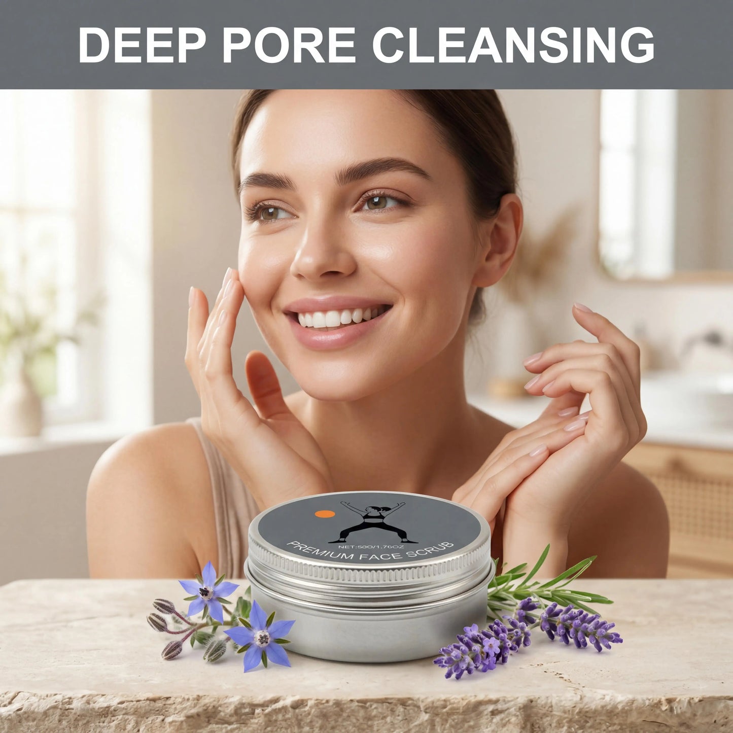 Lavender Face Exfoliating Balm Cream Deep Cleanse Pores Dirt Gentle Exfoliate Reduce Skin Rough Enhance Smoothness Facial Scrub Peaceful Pleasures Health and Wellness