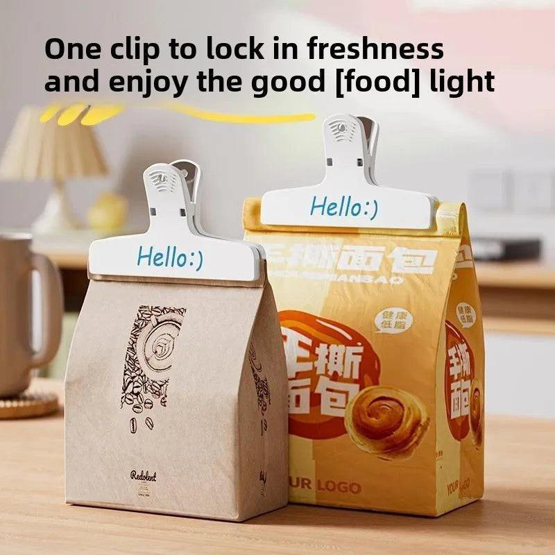 [Color random] 3Pcs Magnetic Clip kitchen Food Snack sealing seasoning Plastic Clip Office Supply for Documents Bills Stationery Peaceful Pleasures Health and Wellness