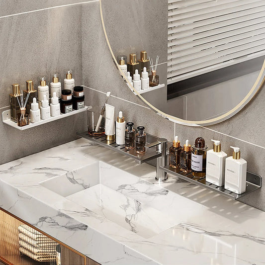 Aluminum Bathroom Wall Shelf & Washbasin Storage Rack | YUNJIEYA Bathroom Storage Rack Peaceful Pleasures Health and Wellness