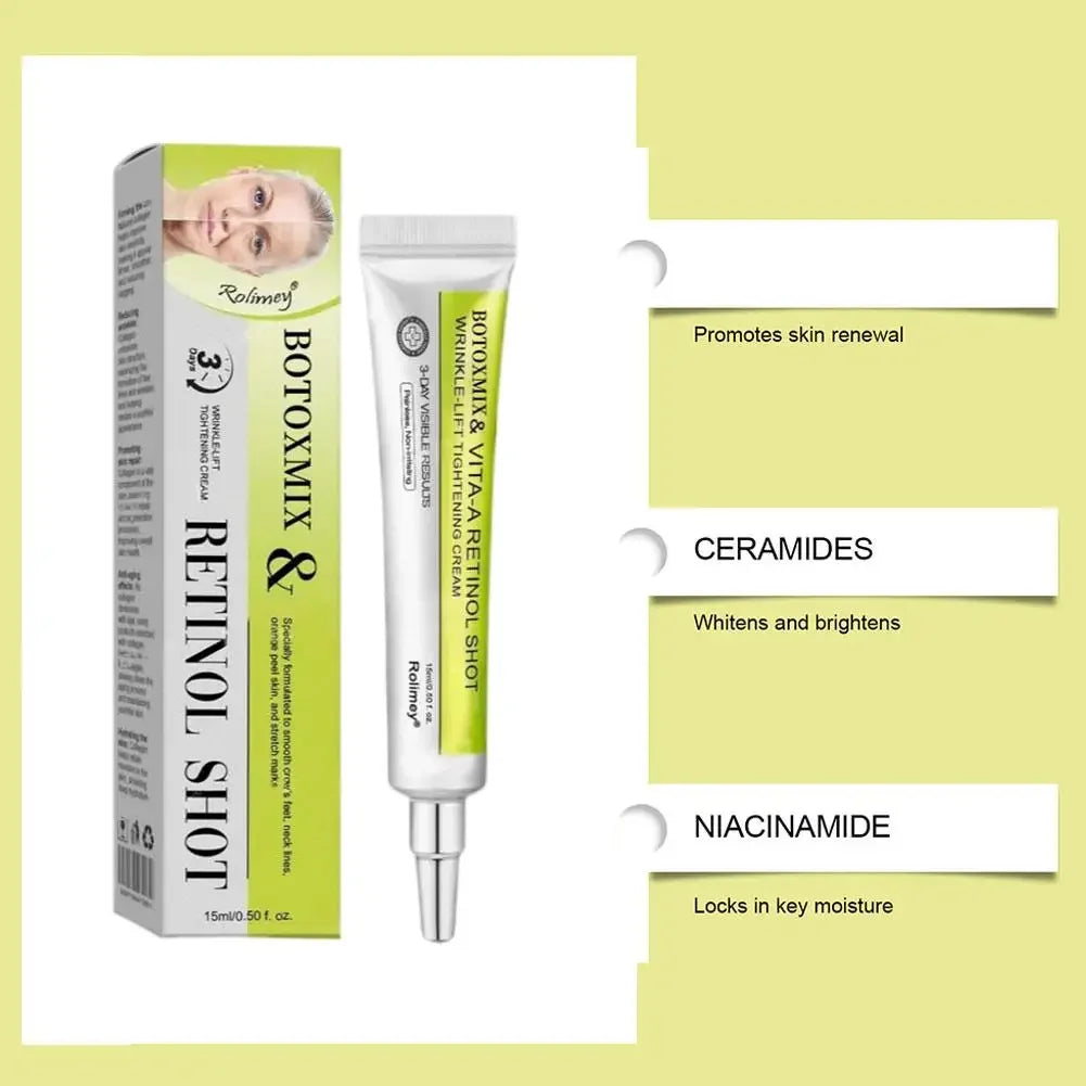 15g Retinal-Shot Tightening Booster Face Cream & Eye Cream Anti-Aging Firming Lifting, Fade Fine Lines, Night Moisturizer Peaceful Pleasures Health and Wellness