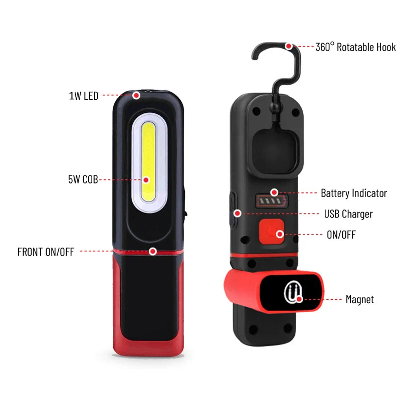 POCKETMAN COB LED Work Light | 3 Modes, Magnetic, Rechargeable